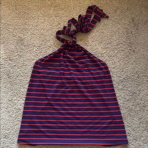 Nautical Red and Blue Striped Halter Top by Ann Taylor